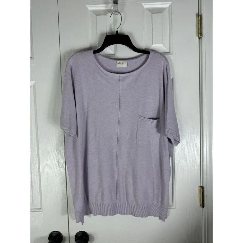 Allie Rose Womens Lavender Blouse Size 2x